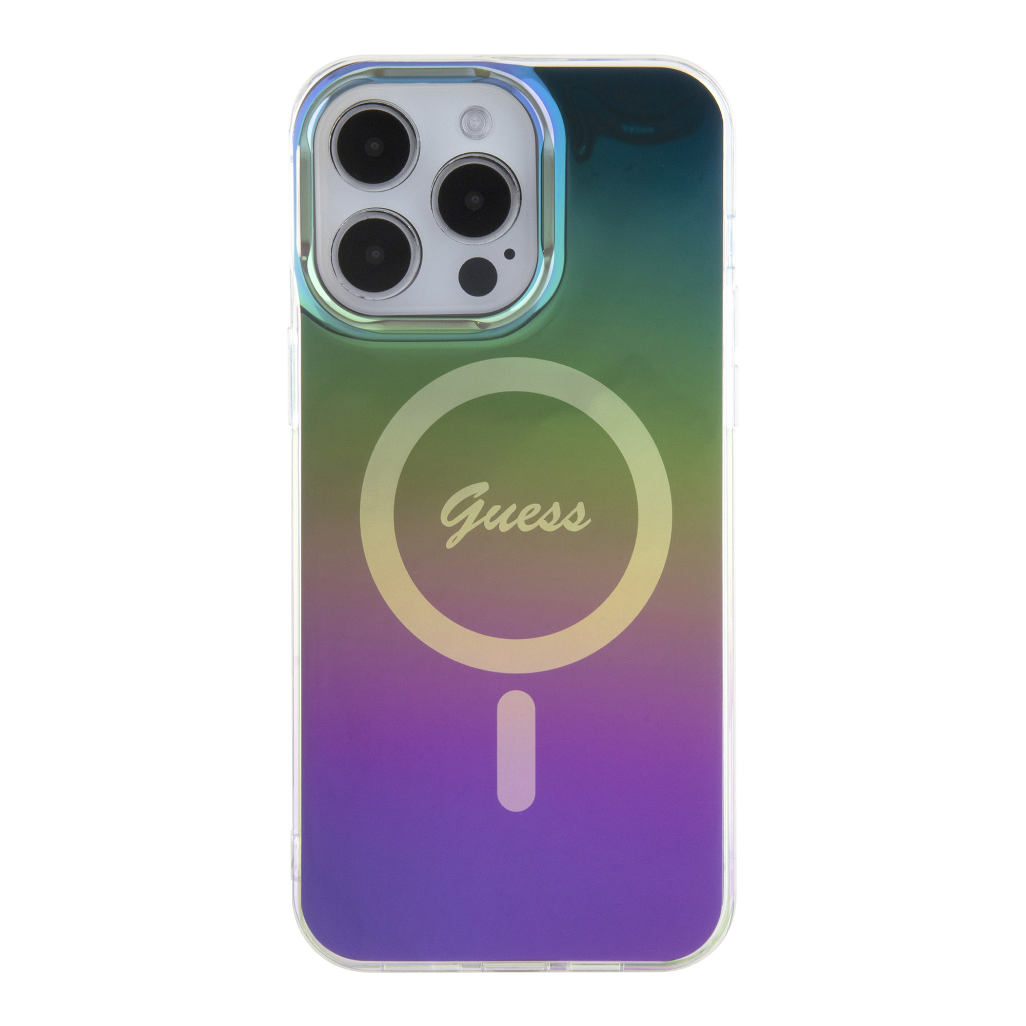 Guess Guess iPhone 15 Pro Backcover hoesje - Magsafe - Iridescent - Zwart, foto 2 van 6
