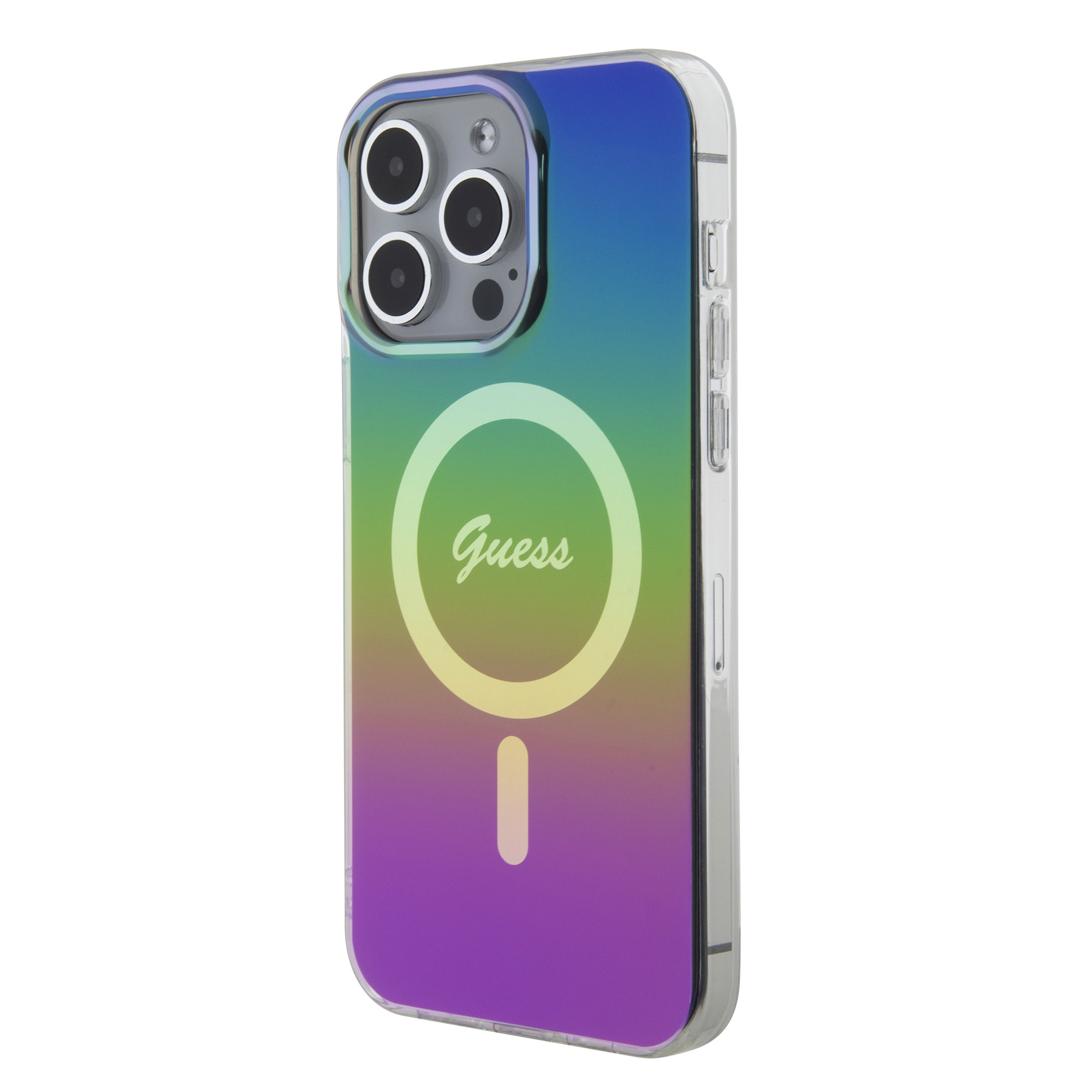 Guess Guess iPhone 15 Pro Backcover hoesje - Magsafe - Iridescent - Zwart, foto 3 van 6