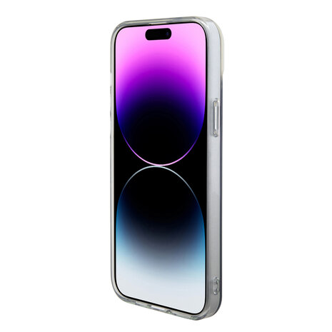 Guess Guess iPhone 15 Pro Backcover hoesje - Magsafe - Iridescent - Zwart Guess Guess iPhone 15 Pro Backcover hoesje - Magsafe - Iridescent - Zwart