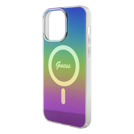 Guess Guess iPhone 15 Pro Back cover coque - Magsafe - Iridescent - Noir Guess Guess iPhone 15 Pro Back cover coque - Magsafe - Iridescent - Noir