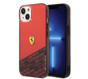 Ferrari Ferrari iPhone 14 & 13 Back cover coque - Bottom Scuderia Allover - Rouge Ferrari Ferrari iPhone 14 & 13 Back cover coque - Bottom Scuderia Allover - Rouge