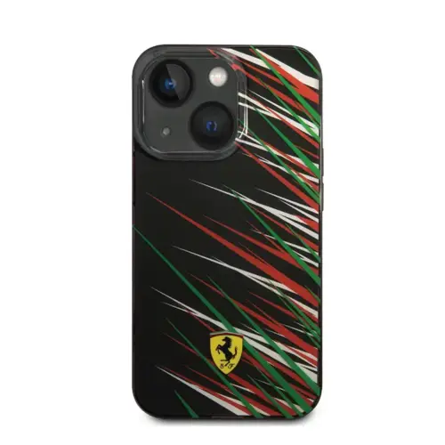 Ferrari Ferrari iPhone 14 & 13 Backcover hoesje - Double Layer Grass Print - Zwart
