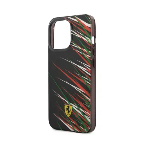 Ferrari Ferrari iPhone 14 & 13 Back-Cover hul - Double Layer Grass Print - Schwarz