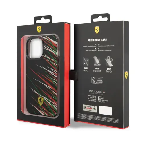 Ferrari Ferrari iPhone 14 & 13 Backcover hoesje - Double Layer Grass Print - Zwart