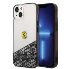 Ferrari iPhone 14 Plus & 15 Plus Backcover hoesje - Bottom Scuderia Allover - Zilver
