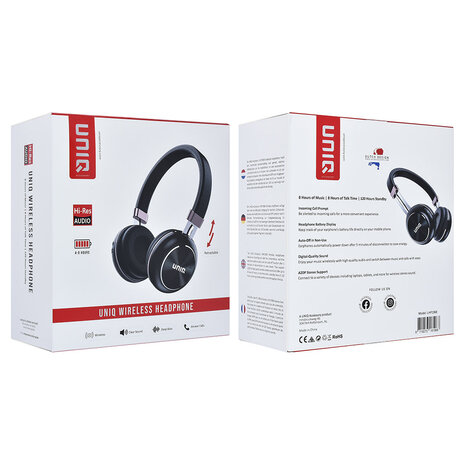 UNIQ Accessory UNIQ Wireless Headset Deep Bass - Round Shape - Schwarz UNIQ Accessory UNIQ Wireless Headset Deep Bass - Round Shape - Schwarz