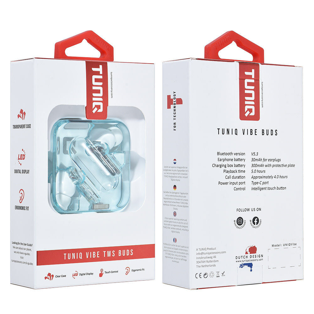 TUNIQ TUNIQ Vibe Wireless Earplugs - Blue TUNIQ TUNIQ Vibe Wireless Earplugs - Blue