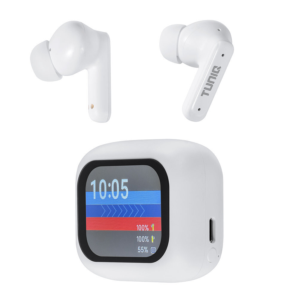 TUNIQ TUNIQ ScreenPods draadloze oordopje met charging case - Wit TUNIQ TUNIQ ScreenPods draadloze oordopje met charging case - Wit