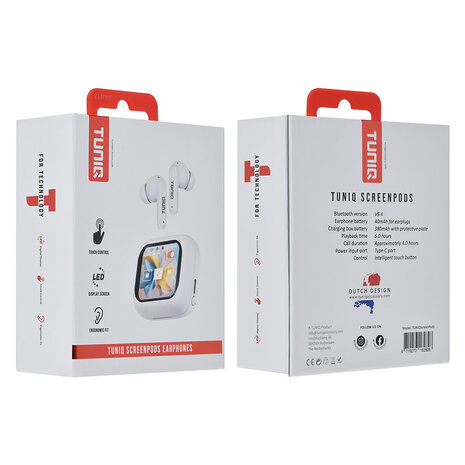 TUNIQ TUNIQ ScreenPods Wireless Earplugs - Charging case - White TUNIQ TUNIQ ScreenPods Wireless Earplugs - Charging case - White