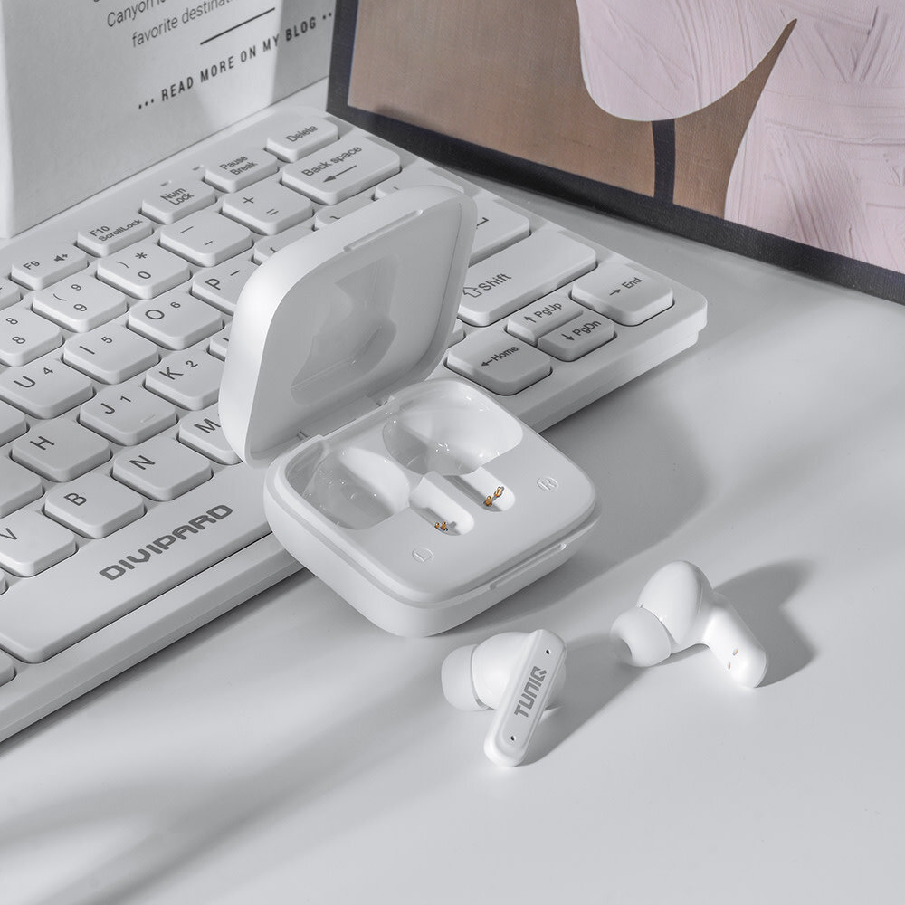 TUNIQ TUNIQ ScreenPods Wireless Earplugs - Charging case - White TUNIQ TUNIQ ScreenPods Wireless Earplugs - Charging case - White