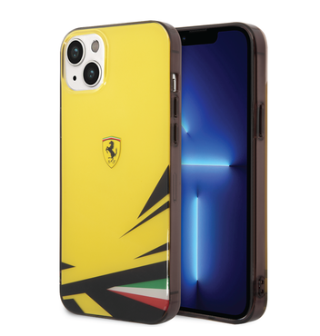Ferrari Ferrari iPhone 14 Plus & 15 Plus Backcover hoesje - Double Layer Print - Geel