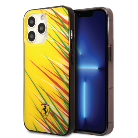 Ferrari Ferrari iPhone 14 Pro Max Back cover case - Double Layer Grass Print - Yellow Ferrari Ferrari iPhone 14 Pro Max Back cover case - Double Layer Grass Print - Yellow