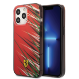 Ferrari Ferrari iPhone 14 Pro Max Backcover hoesje - Double Layer Grass Print - Rood Ferrari Ferrari iPhone 14 Pro Max Backcover hoesje - Double Layer Grass Print - Rood