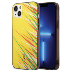 Ferrari iPhone 14 Plus & 15 Plus Back-Cover hul - Double Layer Grass Print - Gelb