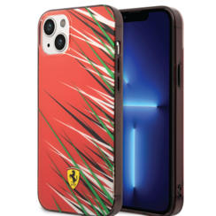 Ferrari iPhone 14 Plus & 15 Plus Back-Cover hul - Double Layer Grass Print - Rot