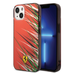 Ferrari iPhone 14 & 13 Back cover case - Double Layer Grass Print - Red