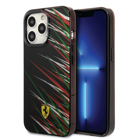 Ferrari Ferrari iPhone 14 Pro Max Back cover case - Double Layer Grass Print - Black Ferrari Ferrari iPhone 14 Pro Max Back cover case - Double Layer Grass Print - Black