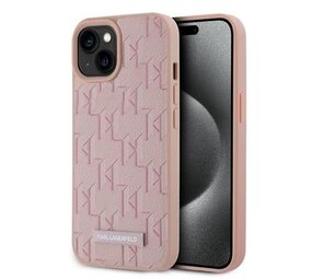 Karl Lagerfeld Karl Lagerfeld iPhone 15 Back cover coque Magsafe pu - hot stamp - Rose Karl Lagerfeld Karl Lagerfeld iPhone 15 Back cover coque Magsafe pu - hot stamp - Rose
