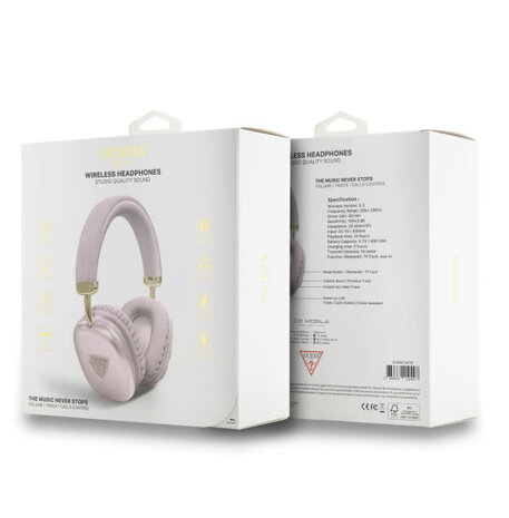 Guess Guess Bluetooth Headphones - Metalic Triangle Logo - Rosa Guess Guess Bluetooth Headphones - Metalic Triangle Logo - Rosa
