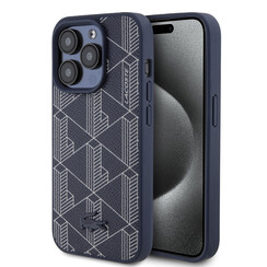 Lacoste iPhone 15 Pro Back cover coque - The Blend Monogram - Navy