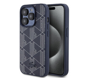 Lacoste Lacoste iPhone 15 Pro Back-Cover hul - The Blend Monogram - Navy