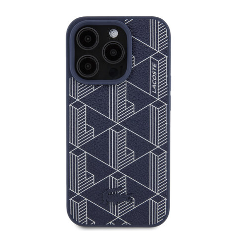 Lacoste Lacoste iPhone 15 Pro Back-Cover hul - The Blend Monogram - Navy