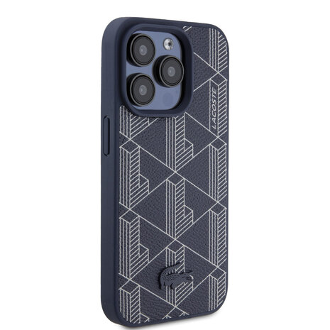 Lacoste Lacoste iPhone 15 Pro Backcover hoesje - The Blend Monogram - Navy