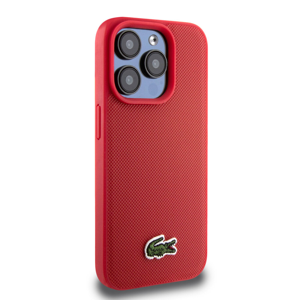 Lacoste Lacoste iPhone 15 Pro Backcover hoesje - Magsafe - Iconic Petit Pique Logo - Rood