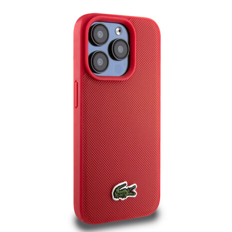 Lacoste Lacoste iPhone 15 Pro Back-Cover hul - Magsafe - Iconic Petit Pique Logo - Rot
