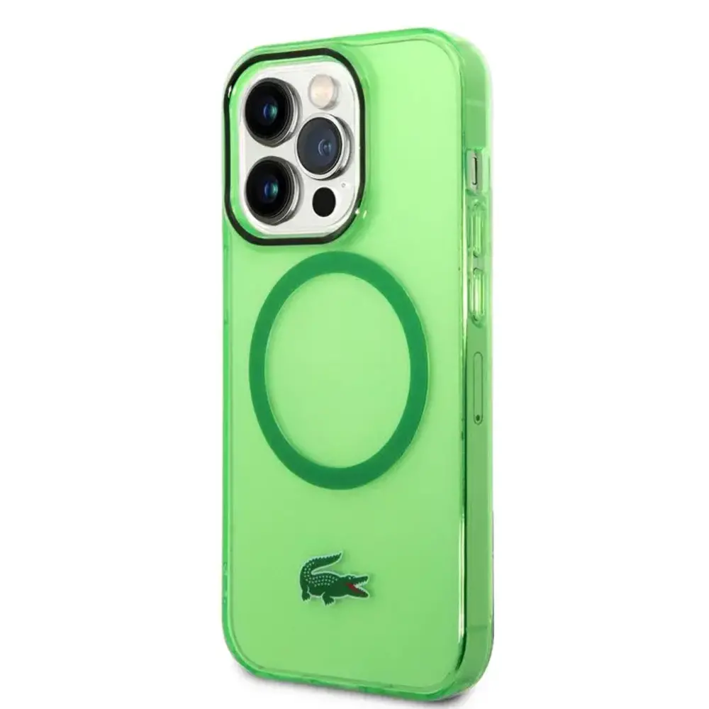 Lacoste Lacoste iPhone 15 Pro Back cover case - Magsafe Transparent Case - Green