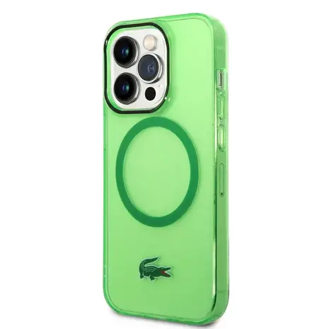 Lacoste Lacoste iPhone 15 Pro Back cover case - Magsafe Transparent Case - Green