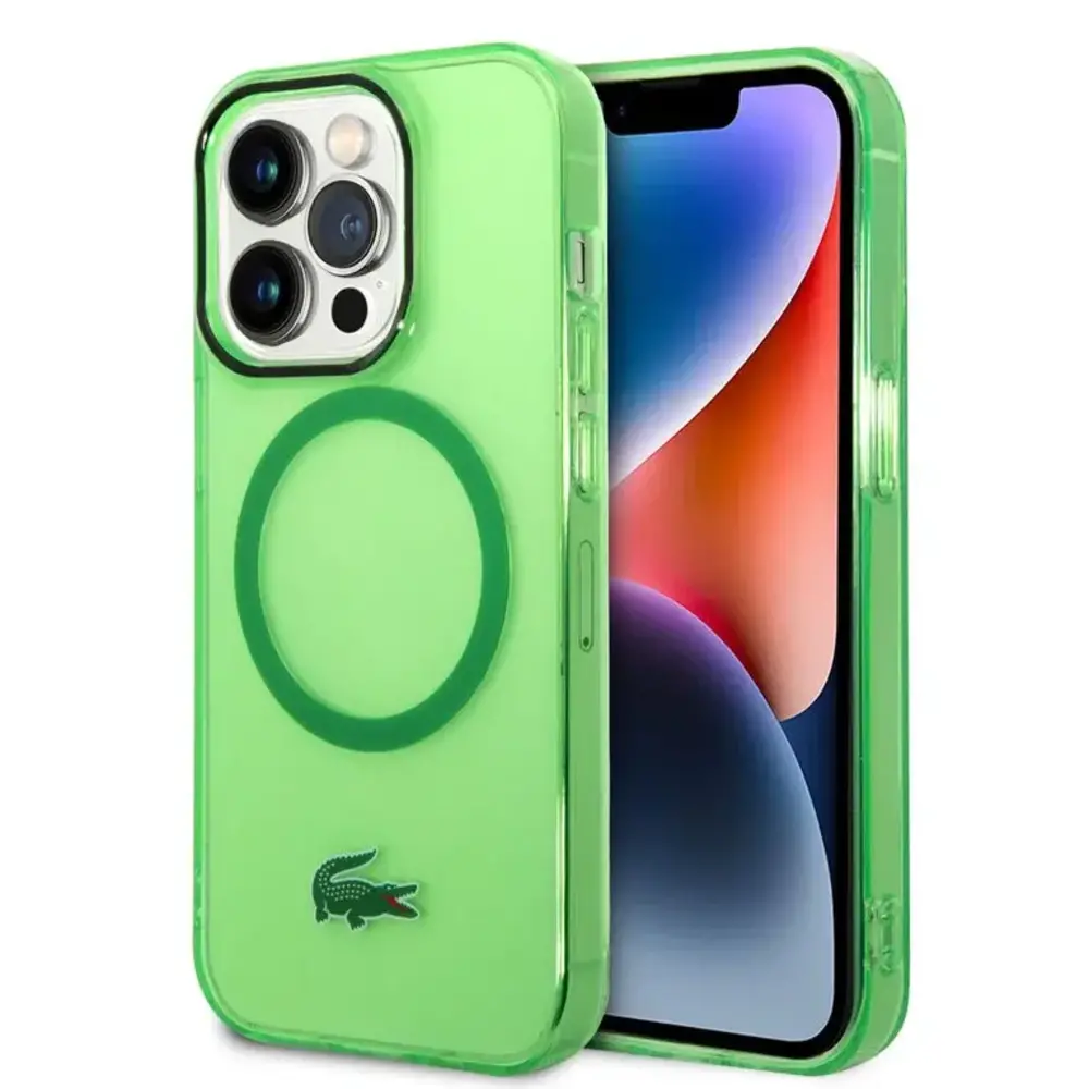 Lacoste Lacoste iPhone 15 Pro Back cover coque - Magsafe Transparent Case - Vert
