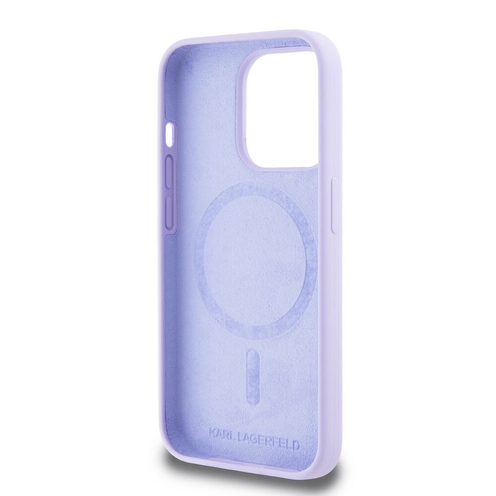 Karl Lagerfeld Karl Lagerfeld iPhone 14 & 13 Back-Cover hul - Magsafe silicone KC Heads Ring - Lila Karl Lagerfeld Karl Lagerfeld iPhone 14 & 13 Back-Cover hul - Magsafe silicone KC Heads Ring - Lila