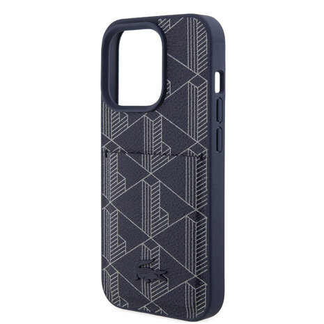 Lacoste Lacoste iPhone 15 Pro Backcover hoesje - The Blend Monogram - With Cardslot - Navy