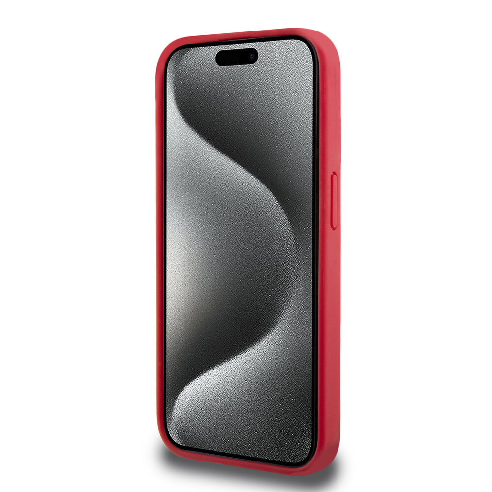 Lacoste Lacoste iPhone 15 Pro Back cover coque - Magsafe - Iconic Petit Pique Logo - Rouge