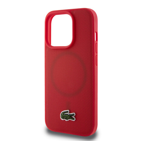 Lacoste Lacoste iPhone 15 Pro Back cover case - Magsafe - Iconic Petit Pique Logo - Red Lacoste Lacoste iPhone 15 Pro Back cover case - Magsafe - Iconic Petit Pique Logo - Red
