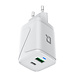 TUNIQ TUNIQ PD 30W GaN thuislader - dual poort met USB-C kabel - wit TUNIQ TUNIQ PD 30W GaN thuislader - dual poort met USB-C kabel - wit