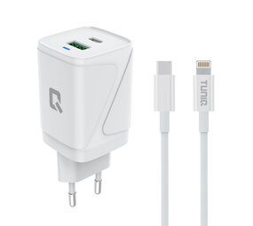 TUNIQ Chargeur domestique GaN PD 30W TUNIQ - Double Port avec C ble USB-C - Blanc TUNIQ Chargeur domestique GaN PD 30W TUNIQ - Double Port avec C ble USB-C - Blanc