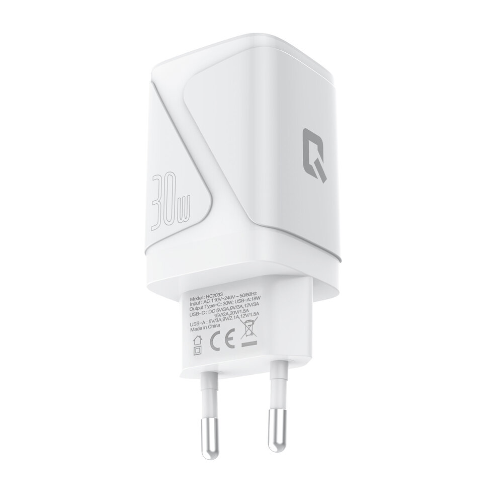 TUNIQ Chargeur domestique GaN PD 30W TUNIQ - Double Port avec C ble USB-C - Blanc TUNIQ Chargeur domestique GaN PD 30W TUNIQ - Double Port avec C ble USB-C - Blanc