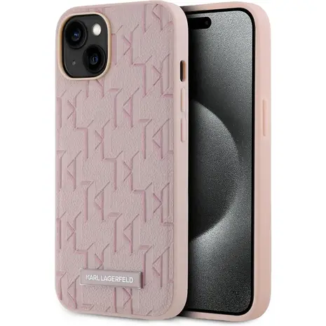 Karl Lagerfeld Karl Lagerfeld iPhone 14 und iPhone 13 Magsafe - Monogram Metal Logo - Rosa Karl Lagerfeld Karl Lagerfeld iPhone 14 und iPhone 13 Magsafe - Monogram Metal Logo - Rosa