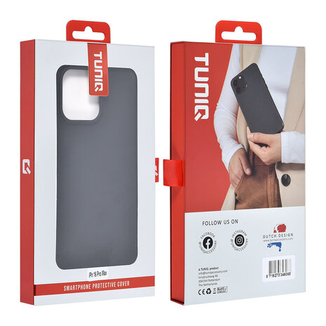 TUNIQ TUNIQ iPhone 16 Pro Max Back-Cover hul - TPU - Schwarz TUNIQ TUNIQ iPhone 16 Pro Max Back-Cover hul - TPU - Schwarz