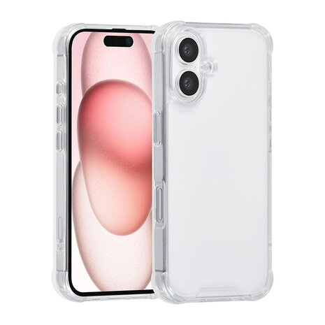 TUNIQ TUNIQ iPhone 16 Back cover case - Transparent - Antishock TUNIQ TUNIQ iPhone 16 Back cover case - Transparent - Antishock