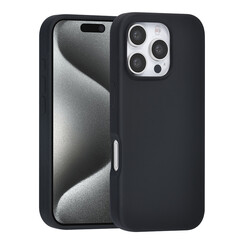 TUNIQ iPhone 16 Pro Back cover coque - Premium Liquid silicone - Noir