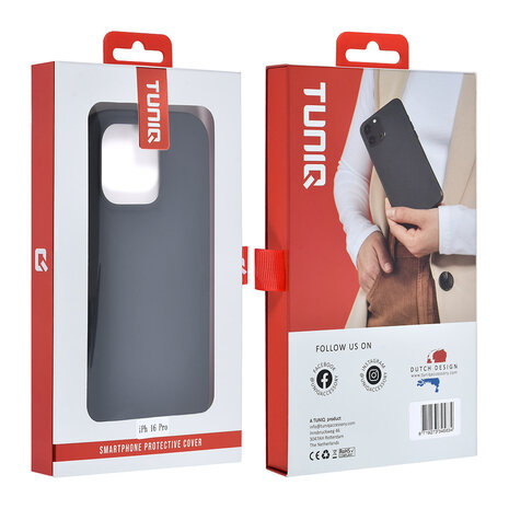 TUNIQ TUNIQ iPhone 16 Pro Back cover coque - Premium Liquid silicone - Noir TUNIQ TUNIQ iPhone 16 Pro Back cover coque - Premium Liquid silicone - Noir