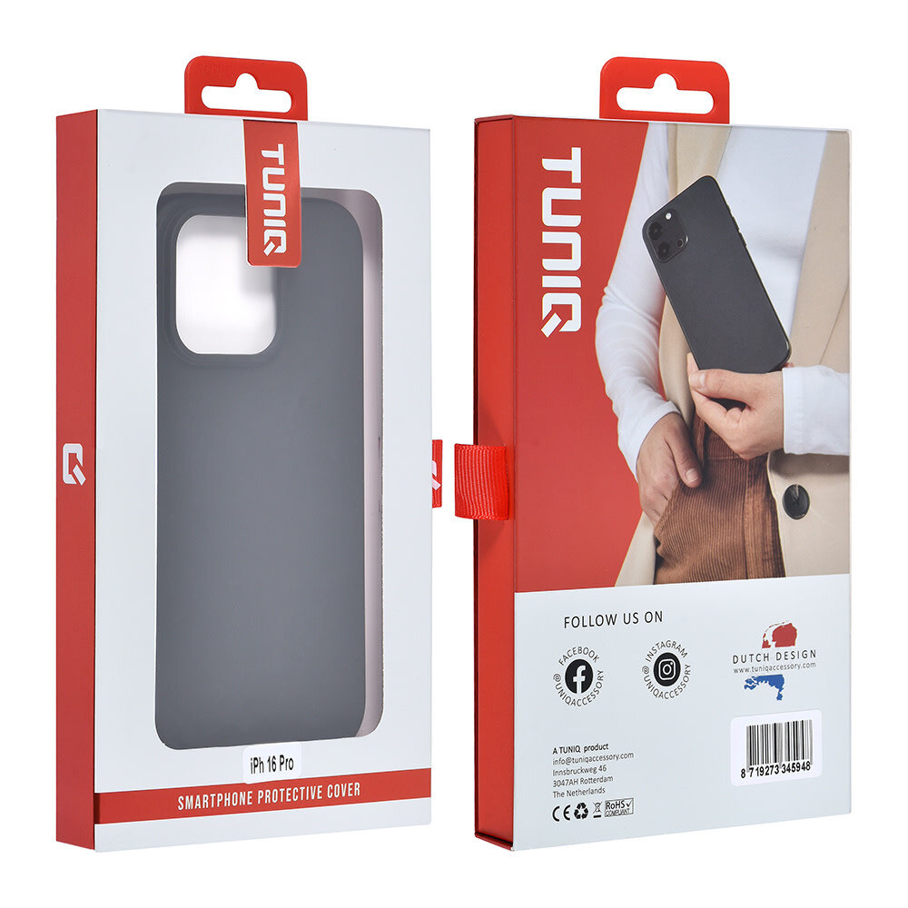 TUNIQ TUNIQ iPhone 16 Pro Backcover hoesje TPU - Zwart TUNIQ TUNIQ iPhone 16 Pro Backcover hoesje TPU - Zwart
