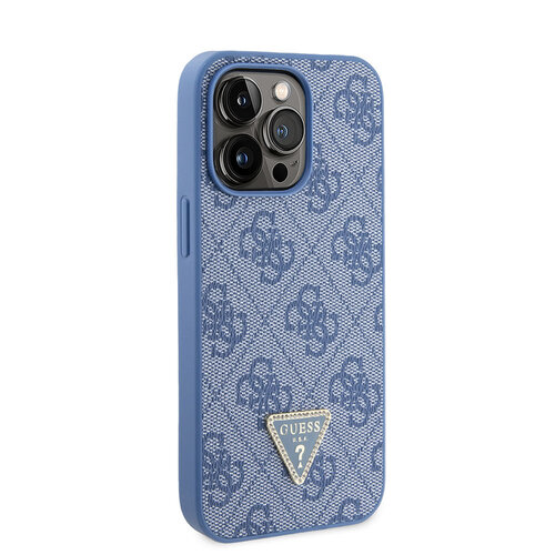 Guess Guess iPhone 13 Pro Back cover case - Metal logo strass crossbody - Blue