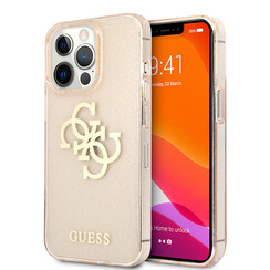 Guess iPhone 13 Pro Back cover coque Glitter big gold 4G - Or
