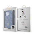 Guess Guess iPhone 13 Pro Back cover case - Metal logo strass crossbody - Blue