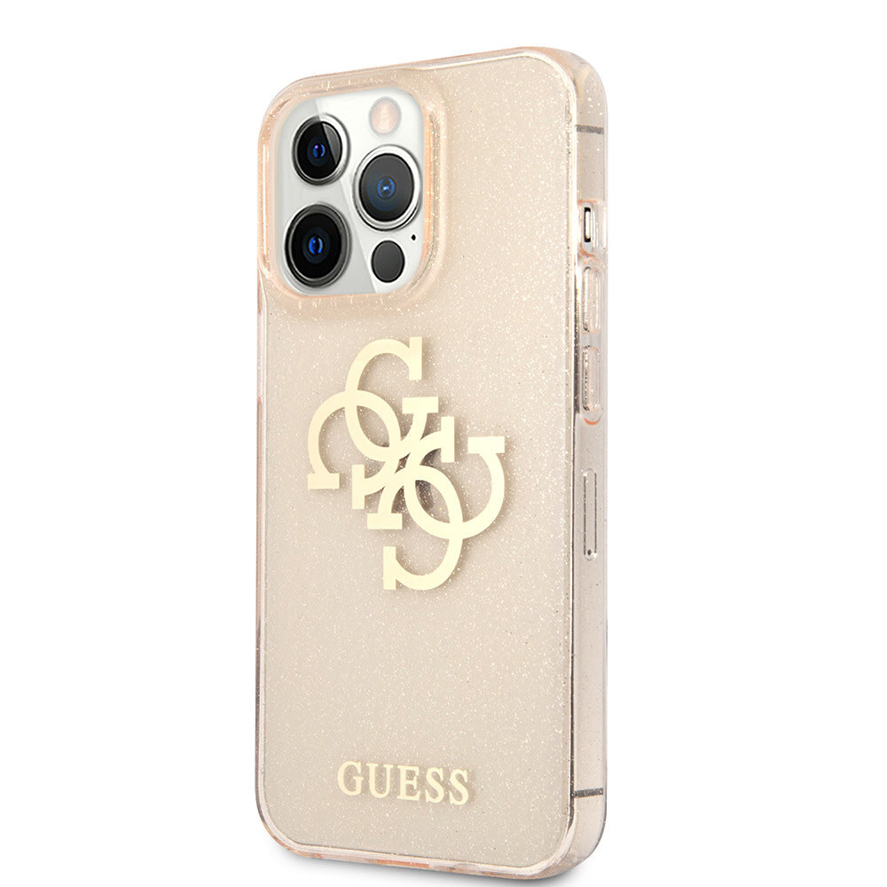 Guess Guess iPhone 13 Pro Backcover hoesje Glitter big gold 4G - Goud Guess Guess iPhone 13 Pro Backcover hoesje Glitter big gold 4G - Goud
