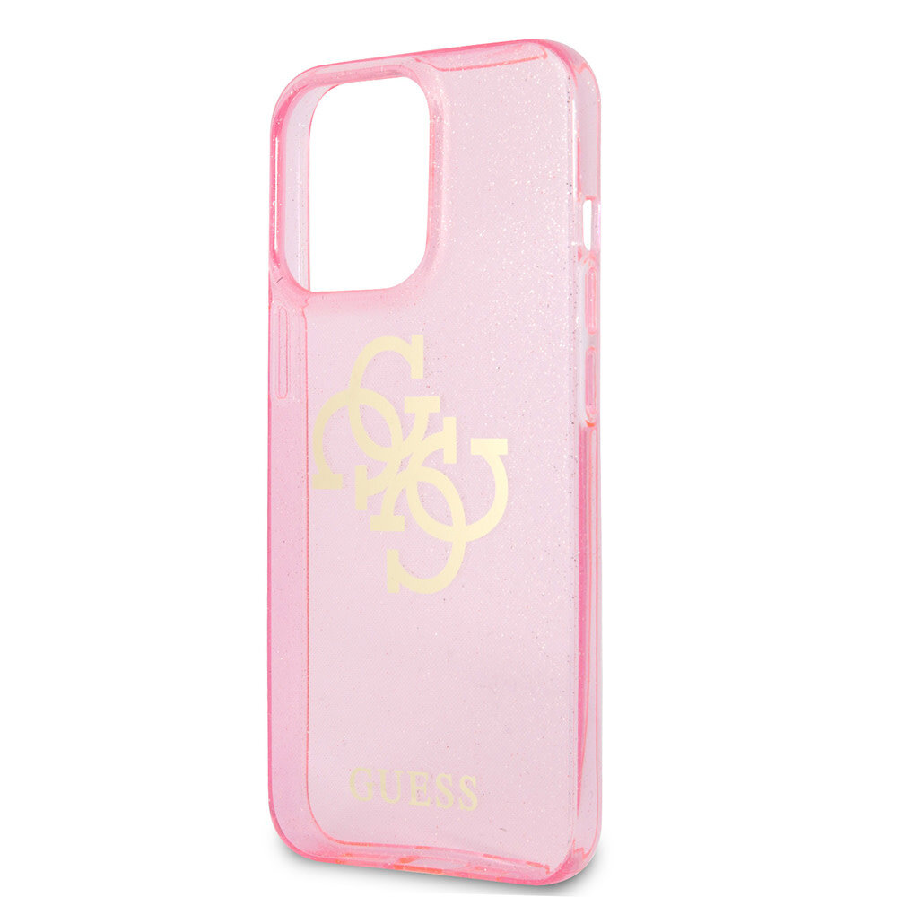 Guess Guess iPhone 13 Pro Back-Cover hul - Glitter big gold 4G - Rosa Guess Guess iPhone 13 Pro Back-Cover hul - Glitter big gold 4G - Rosa